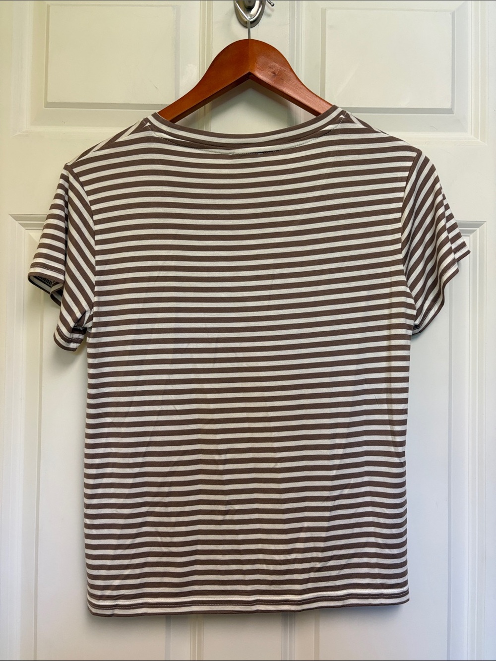 NWT Splendid $68 MSRP Brown & White Striped Short Sleeve Tee - Picture 8 of 8